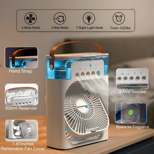 3 in 1 Mini Cooler/AC,Mini fan, Portable,Low power Consumption...(Pack of 1).